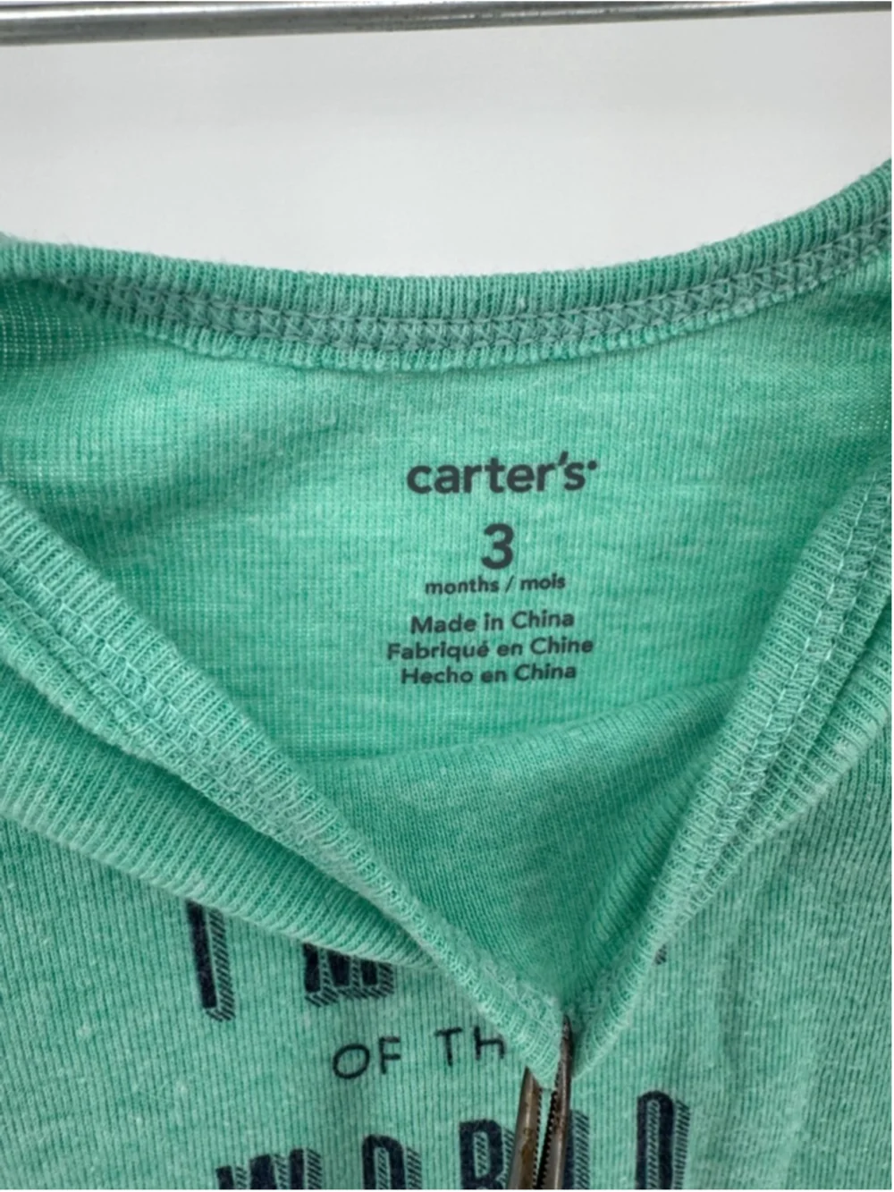 Baby Carter's Green Bodysuit 3 Months 